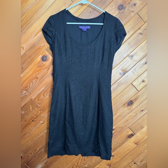 Ralph Lauren Purple Label Black Linen Blend Dress Size 8